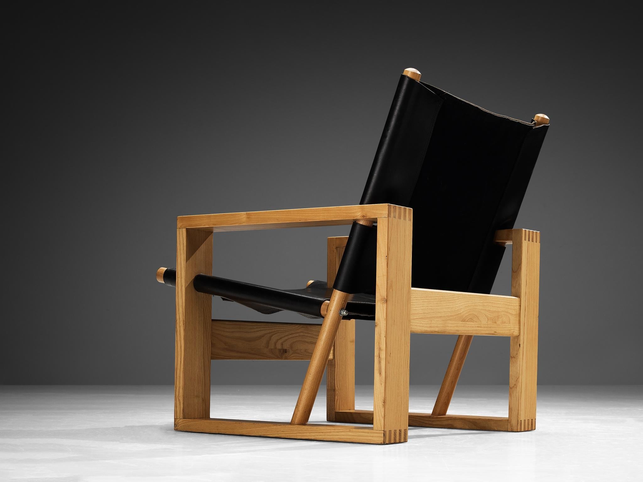 Ate van Apeldoorn Lounge Chairs in Ash and Black Leather