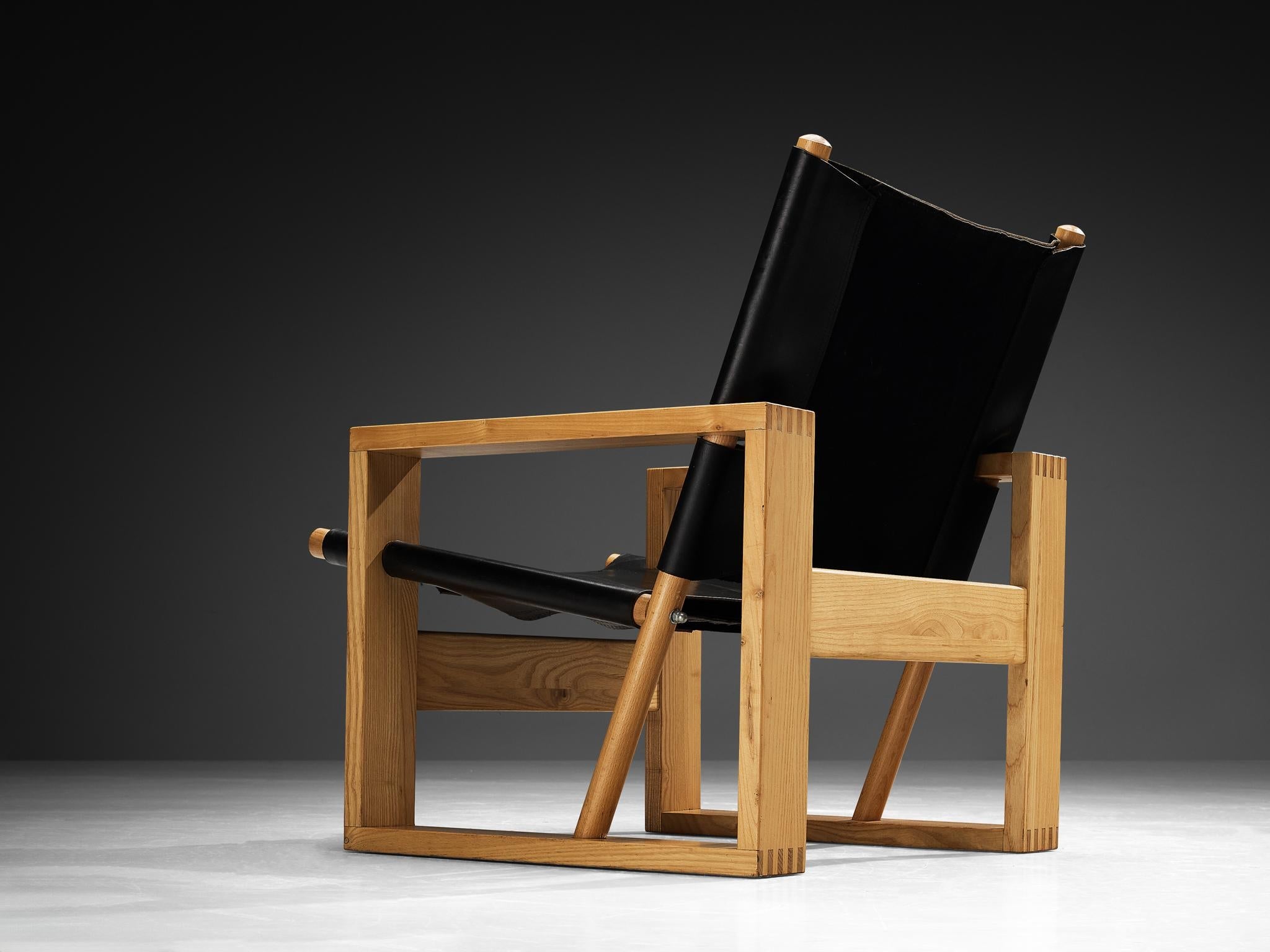 Ate van Apeldoorn Lounge Chairs in Ash and Black Leather