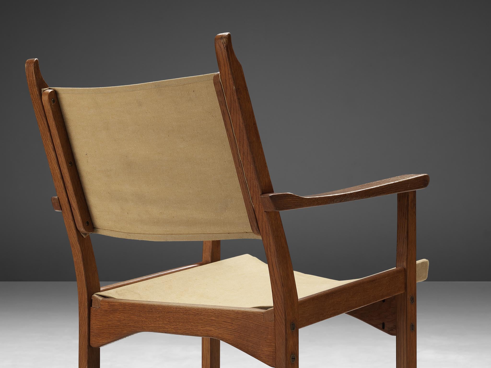 Carl Malmsten & Yngve Ekström 'Caryngo' Armchair in Oak and Canvas