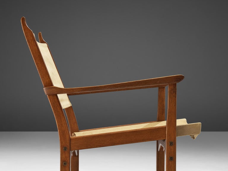 Carl Malmsten & Yngve Ekström Pair of 'Caryngo' Chairs in Oak and Canvas