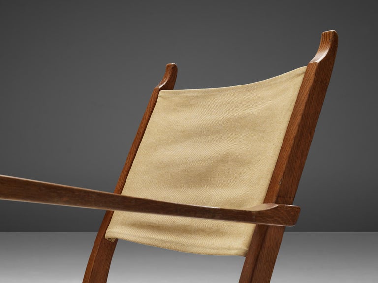 Carl Malmsten & Yngve Ekström Pair of 'Caryngo' Chairs in Oak and Canvas