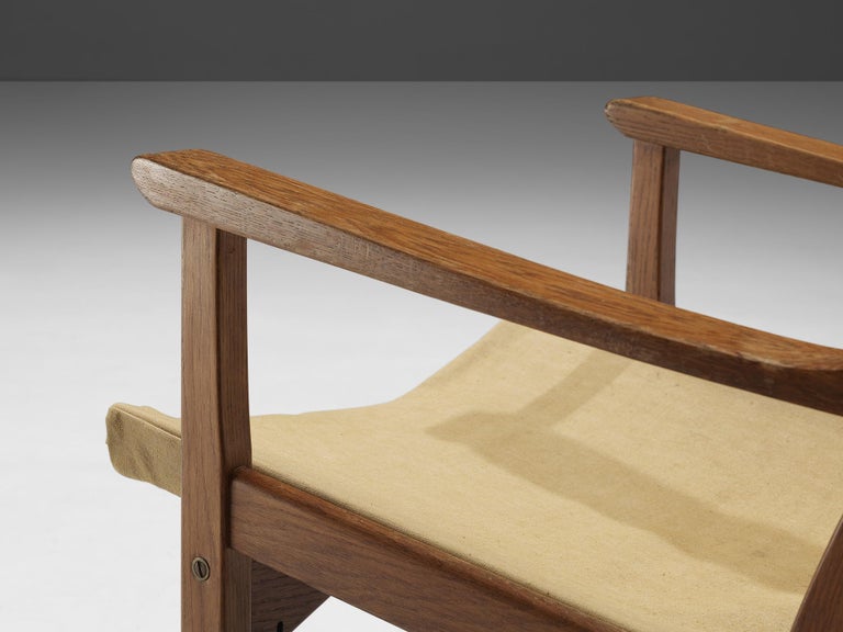 Carl Malmsten & Yngve Ekström Pair of 'Caryngo' Chairs in Oak and Canvas