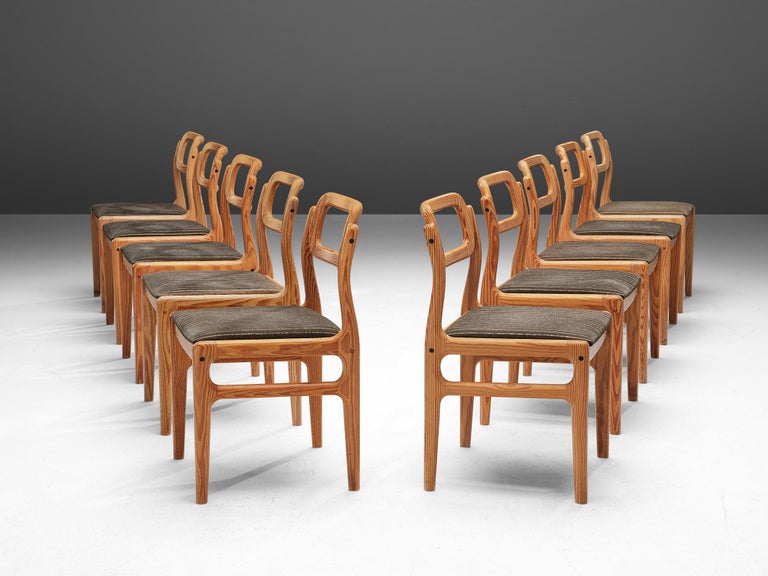 Johannes Andersen Set of Ten Dining Chairs in Pine