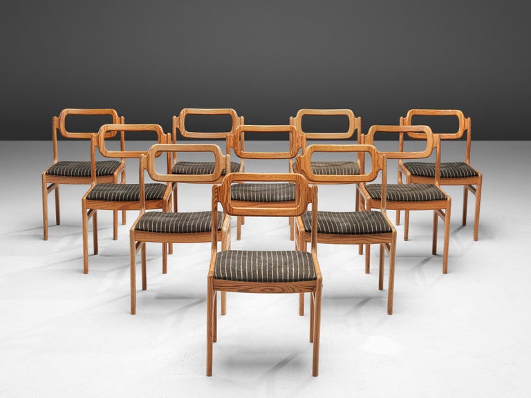 Johannes Andersen Set of Ten Dining Chairs in Pine