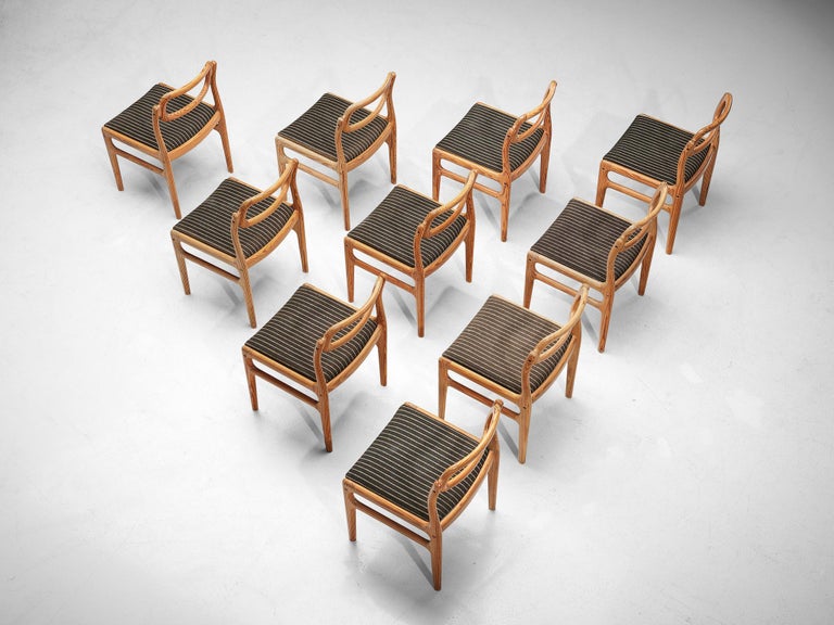 Johannes Andersen Set of Ten Dining Chairs in Pine