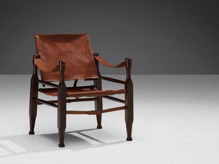 Safari Armchair in Natural Cognac Leather