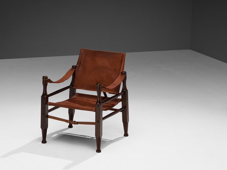 Safari Armchair in Natural Cognac Leather