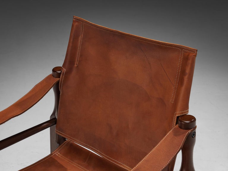 Safari Armchair in Natural Cognac Leather