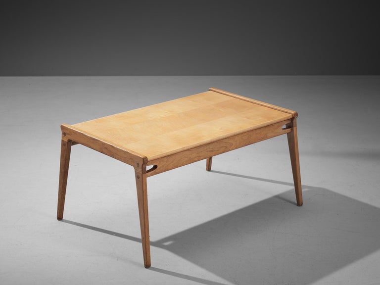 Danish Minimalist Coffee Table in Oak and Maple