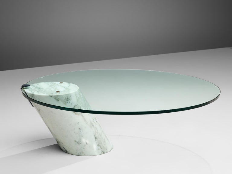 Ronald Schmitt Coffee Table in Carrara Marble and Glass