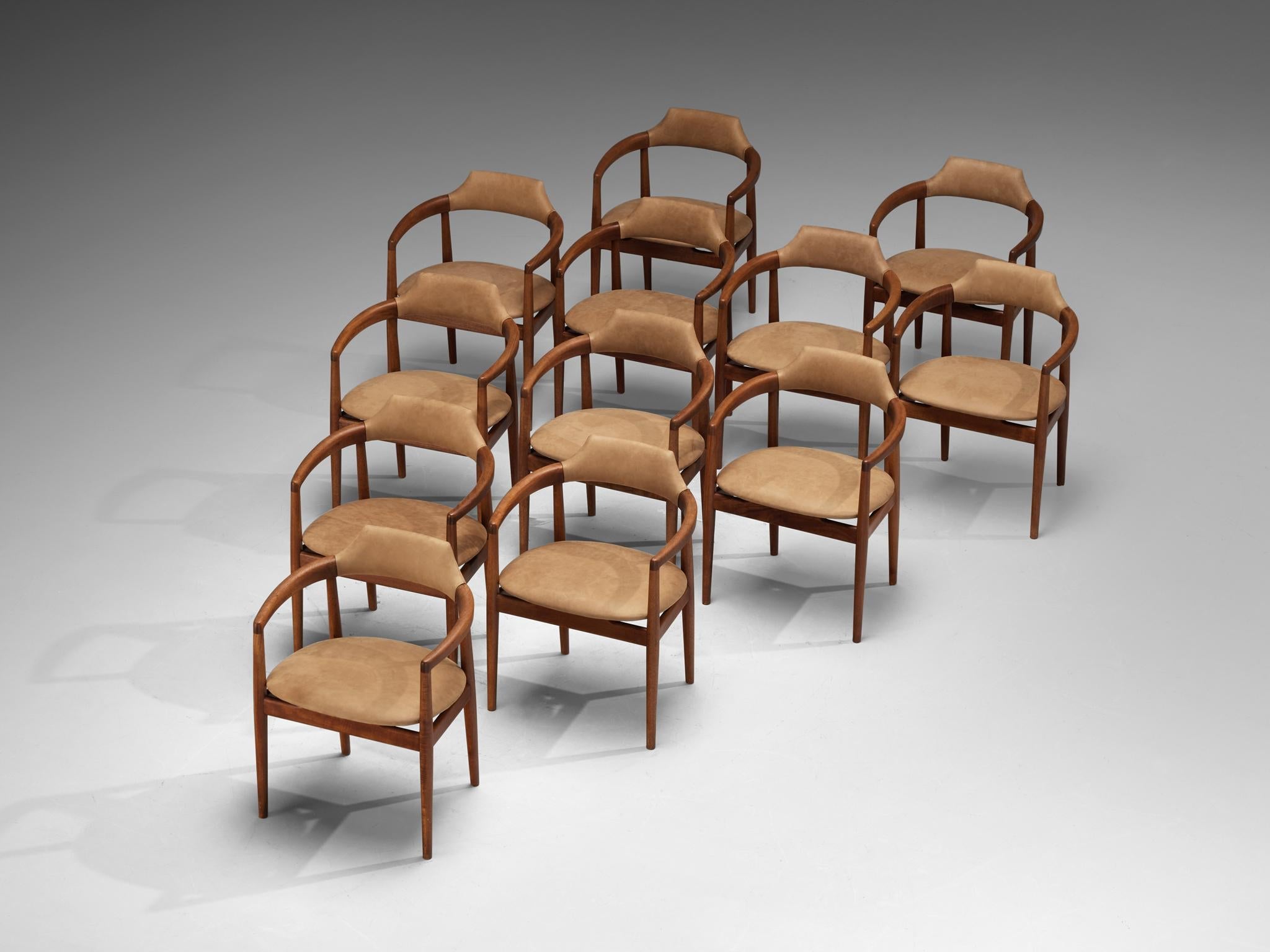 Danish Dining Chairs in Teak and Leather