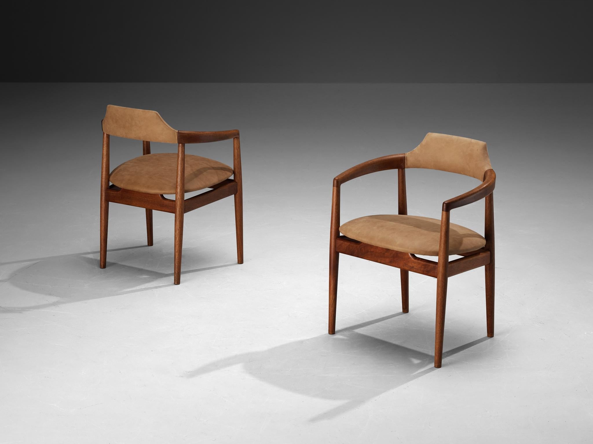 Danish Dining Chairs in Teak and Leather