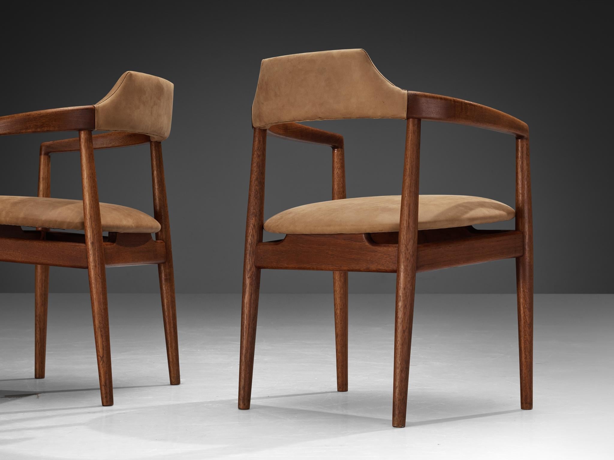 Danish Dining Chairs in Teak and Leather