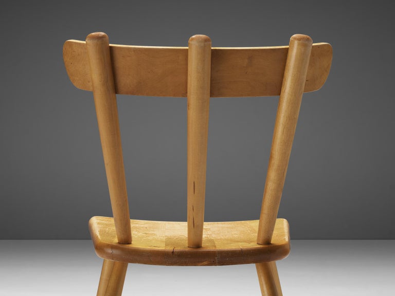 Pair of Scandinavian Spindle Chairs in Birch