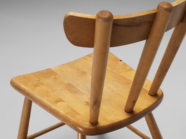 Pair of Scandinavian Spindle Chairs in Birch