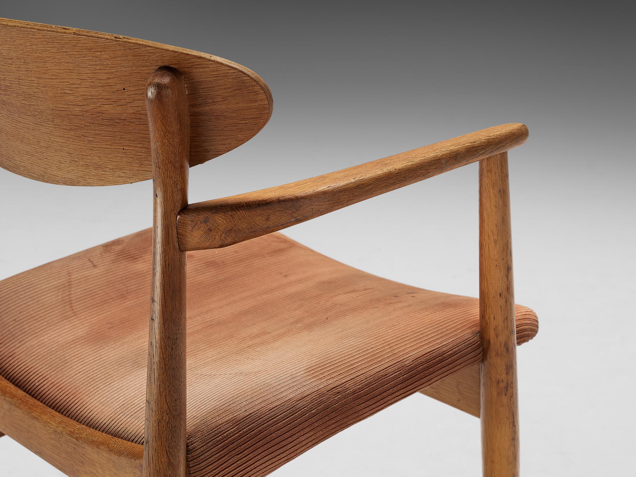 Ejner Larsen & Aksel Bender Madsen Pair of Dining Chairs in Oak Corduroy