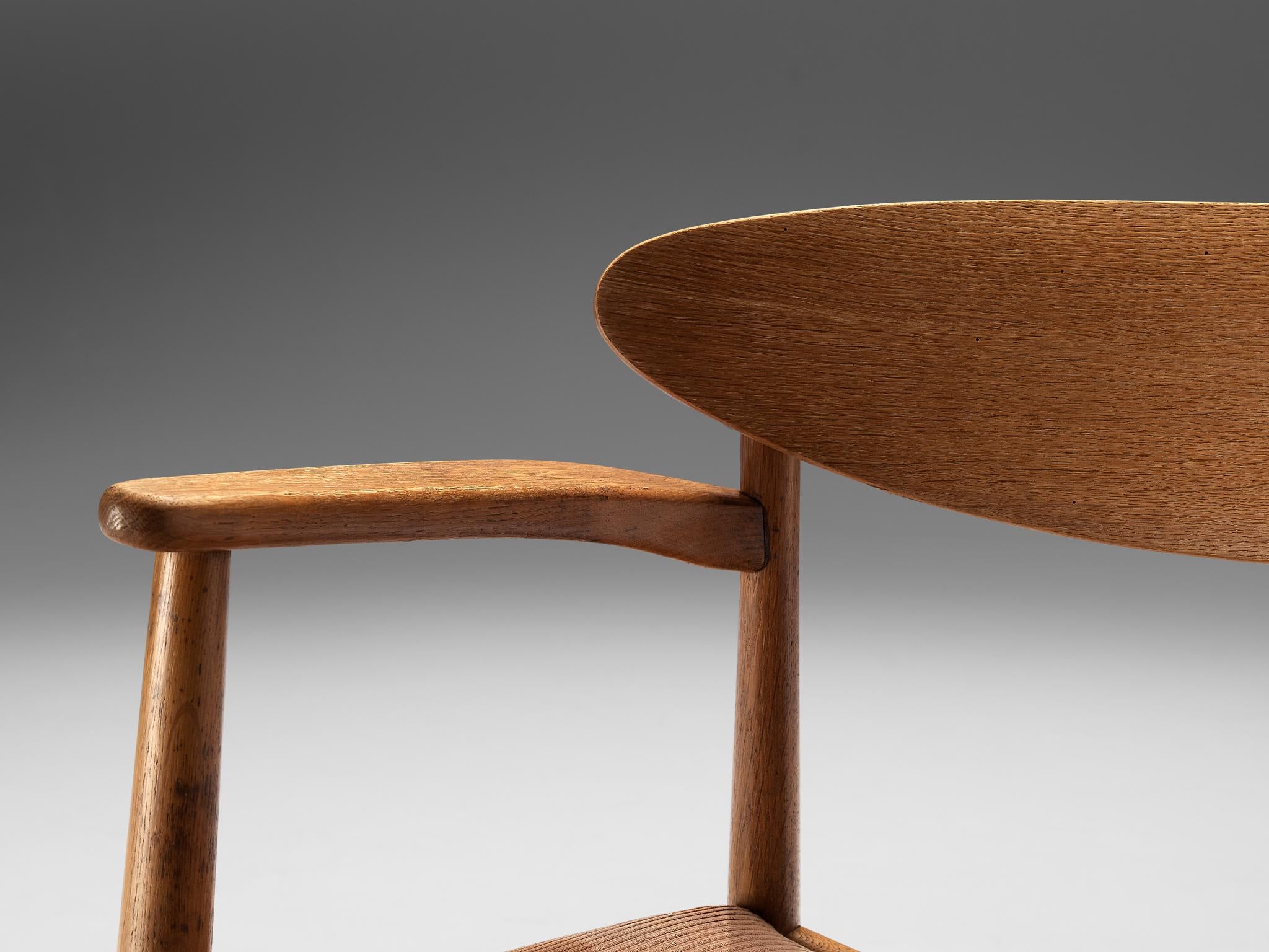 Ejner Larsen & Aksel Bender Madsen Pair of Dining Chairs in Oak Corduroy