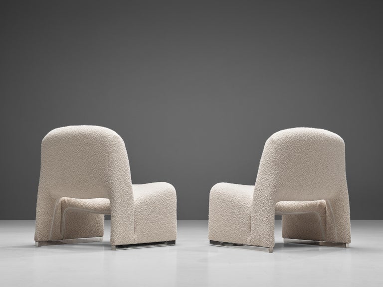 Reupholstered ‘Alky’ Lounge Chairs in the Style of Giancarlo Piretti