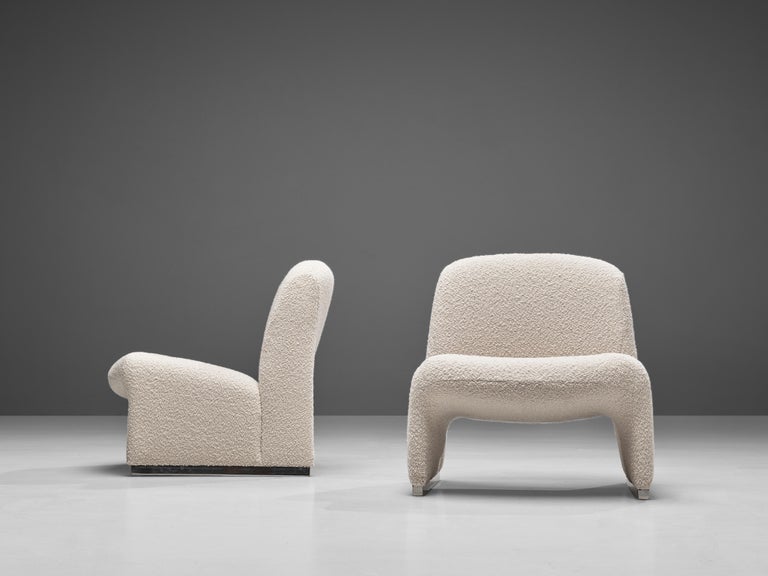 Reupholstered ‘Alky’ Lounge Chairs in the Style of Giancarlo Piretti