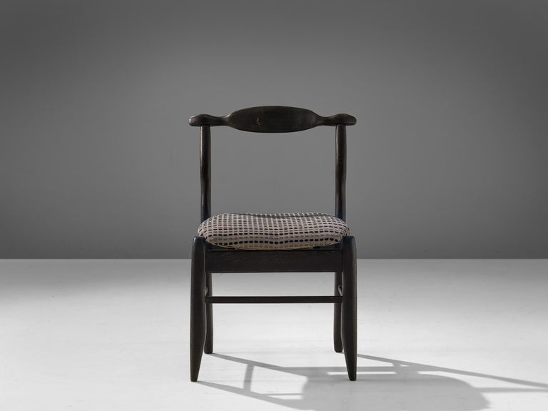 Guillerme & Chambron 'Fumay' Dining Chair in Black Lacquered Oak