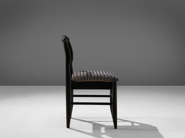 Guillerme & Chambron 'Fumay' Dining Chair in Black Lacquered Oak