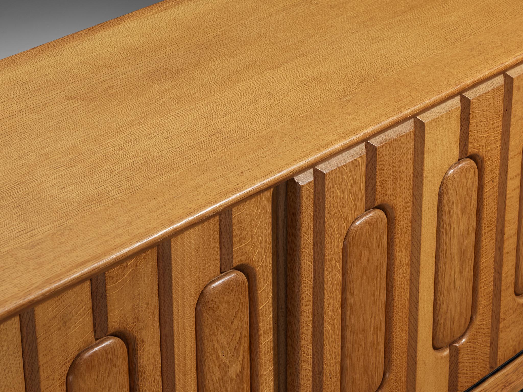 Guillerme & Chambron 'Simon' Sideboard in Oak with Ceramics