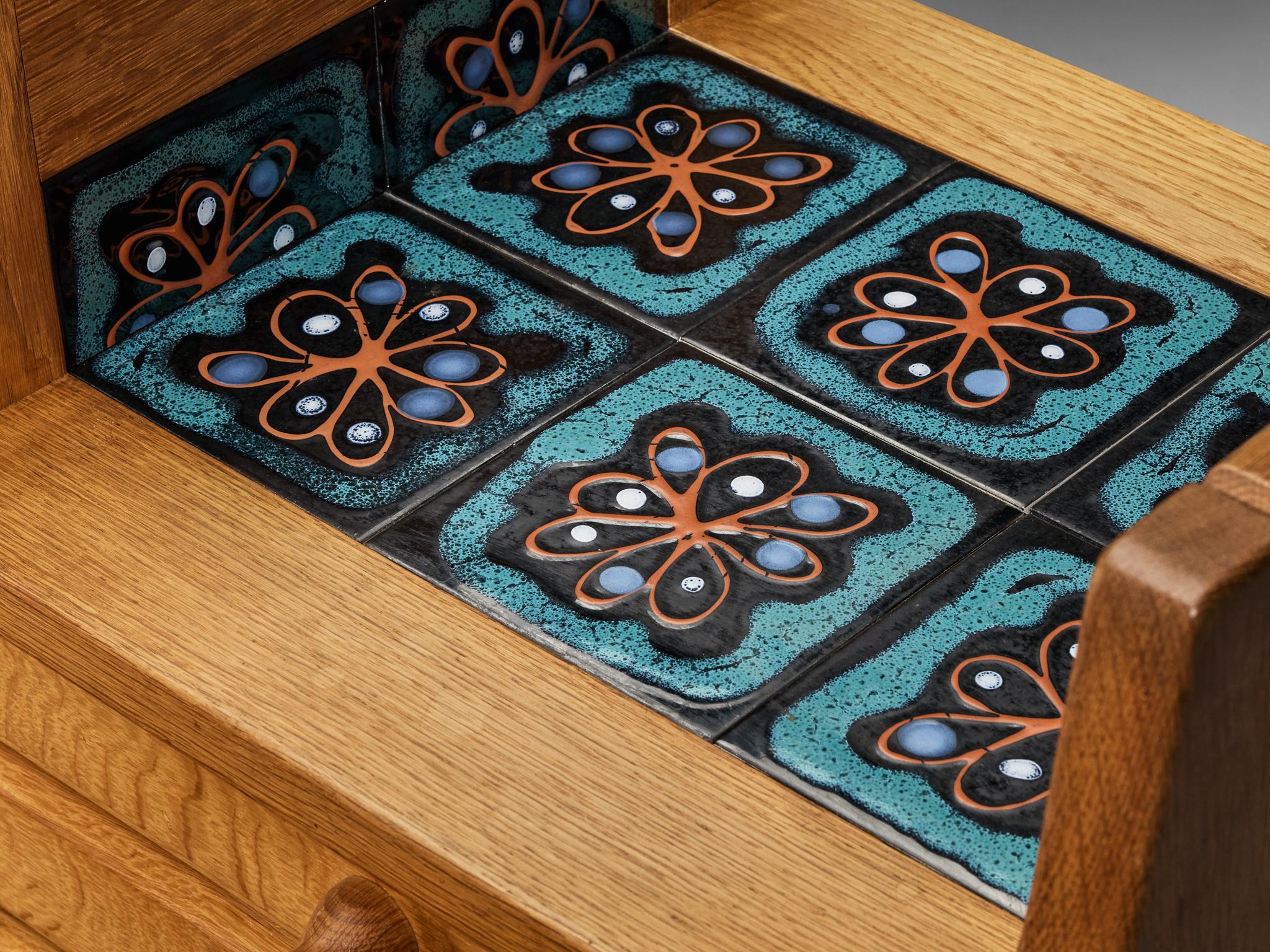 Guillerme & Chambron 'Simon' Sideboard in Oak with Ceramics