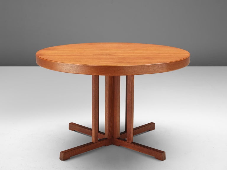 Johannes Andersen for Hans Bech Round Dining Table in Teak 1960s