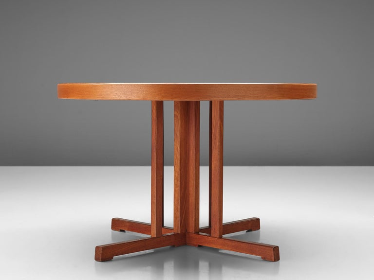 Johannes Andersen for Hans Bech Round Dining Table in Teak 1960s