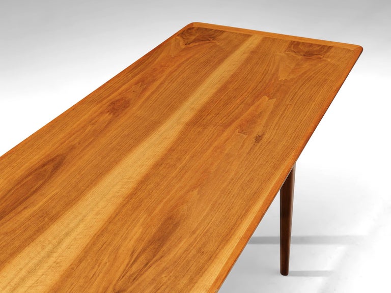 Danish Angular Boomerang Coffee Table in Walnut