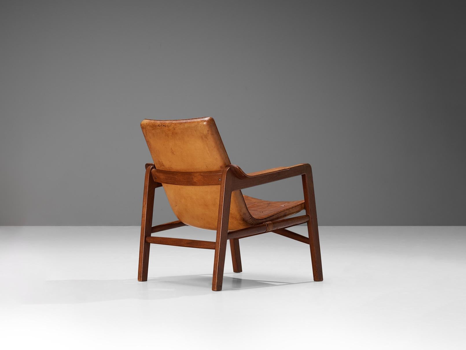 Tove & Edvard Kindt-Larsen 'Fireside' Armchair in Original Leather