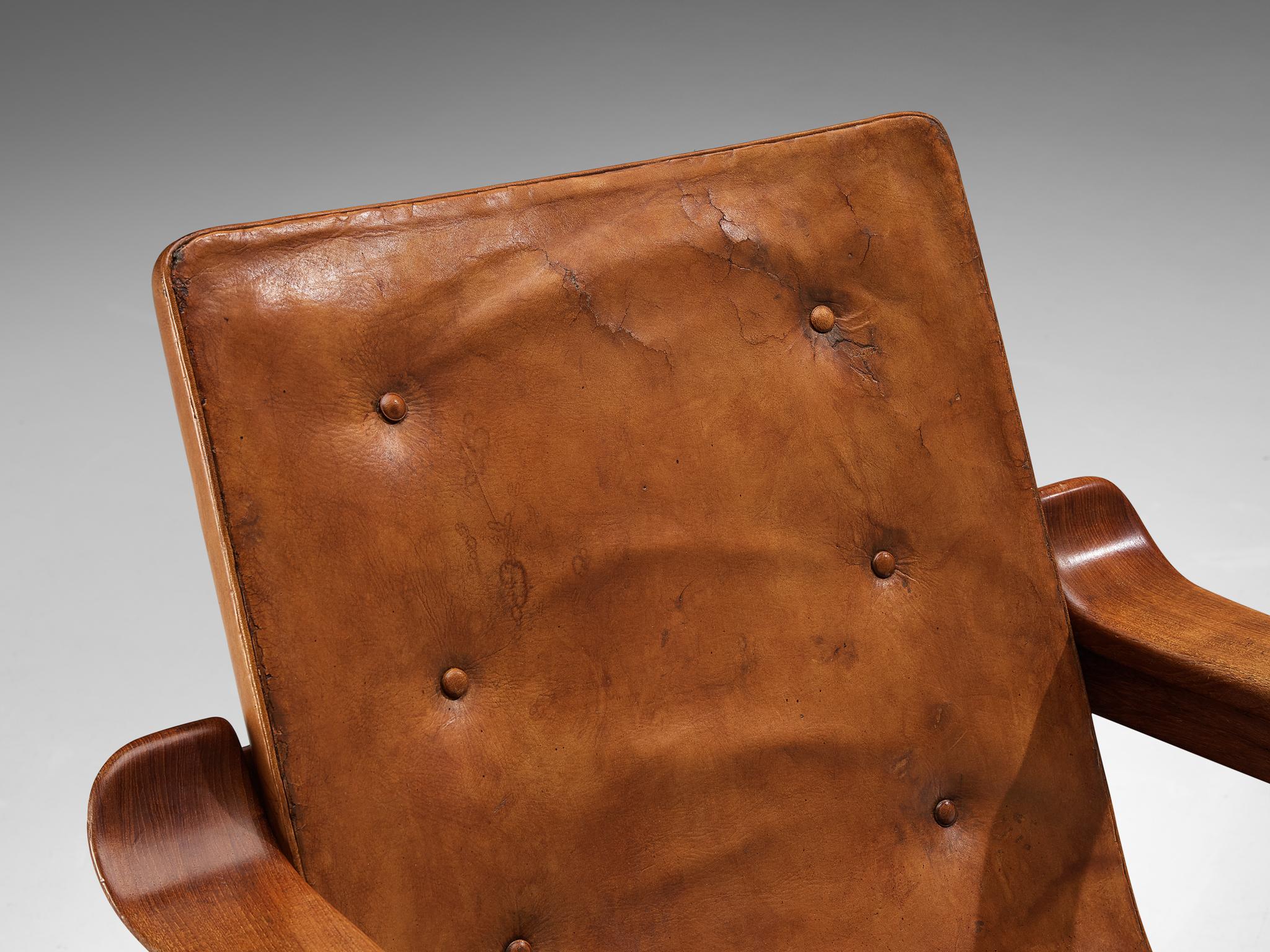 Tove & Edvard Kindt-Larsen 'Fireside' Armchair in Original Leather