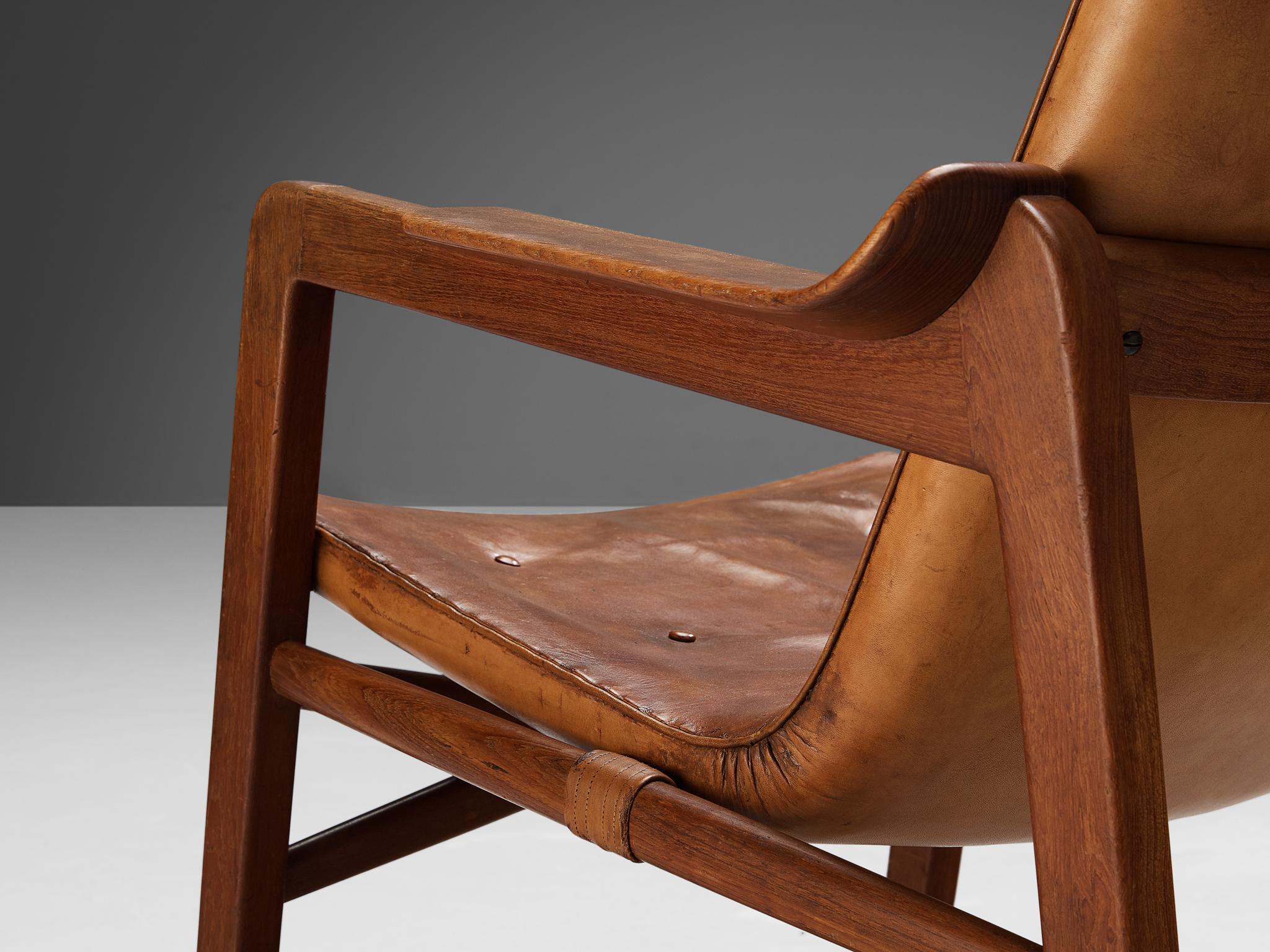 Tove & Edvard Kindt-Larsen 'Fireside' Armchair in Original Leather