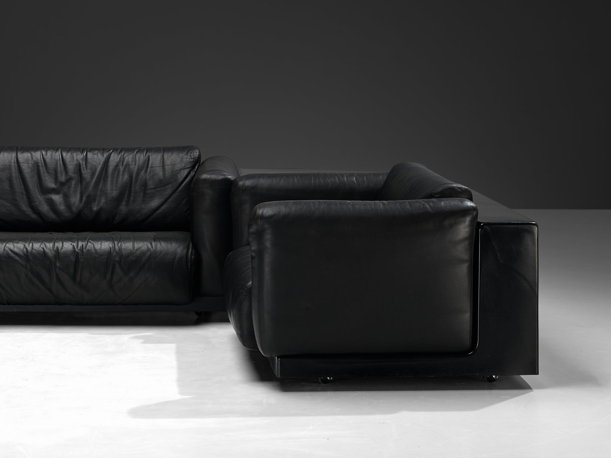 Cini Boeri for Knoll ‘Gradual’ Modular Set in Black Leather
