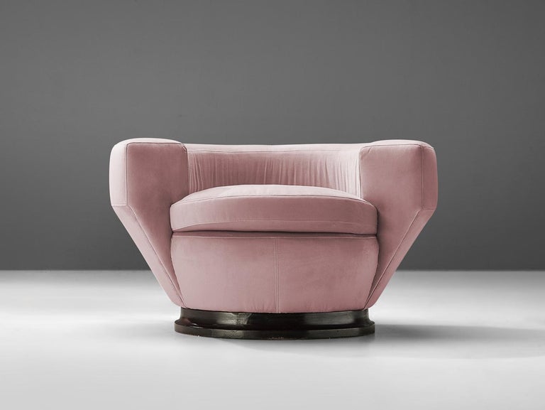 Italian Armchair in Pink Upholstery