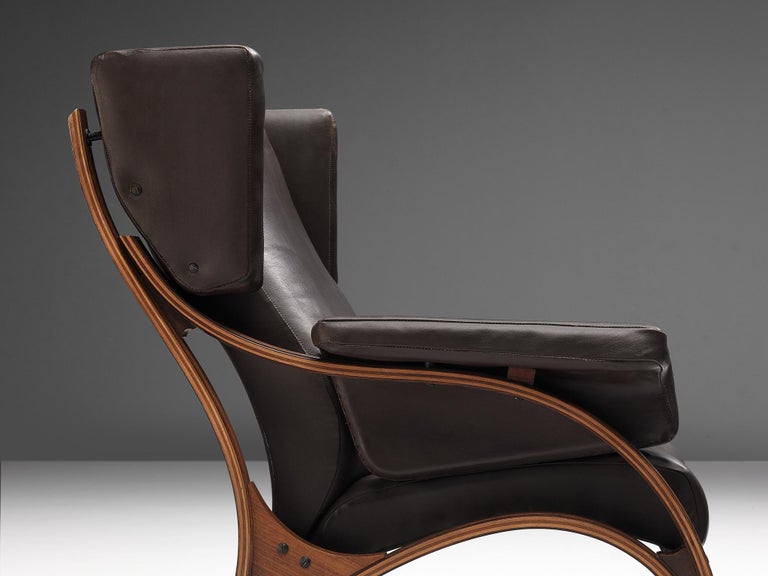 Giampiero Vitelli for Rossi di Albizzate Pair of 'Minore' Easy Chairs in Leather