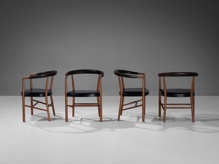 Jacob Kjær 'UN' Set of Four Armchairs with Original Leather