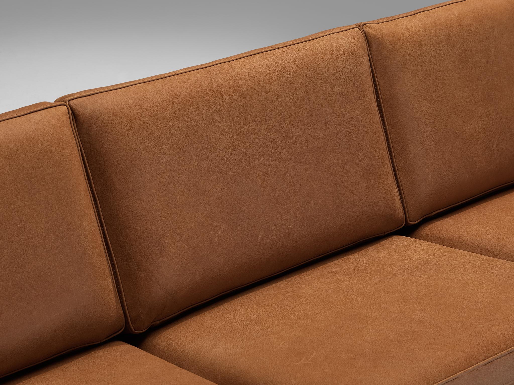 Hans J. Wegner for Carl Hansen & Søn Sofa in Cognac Leather