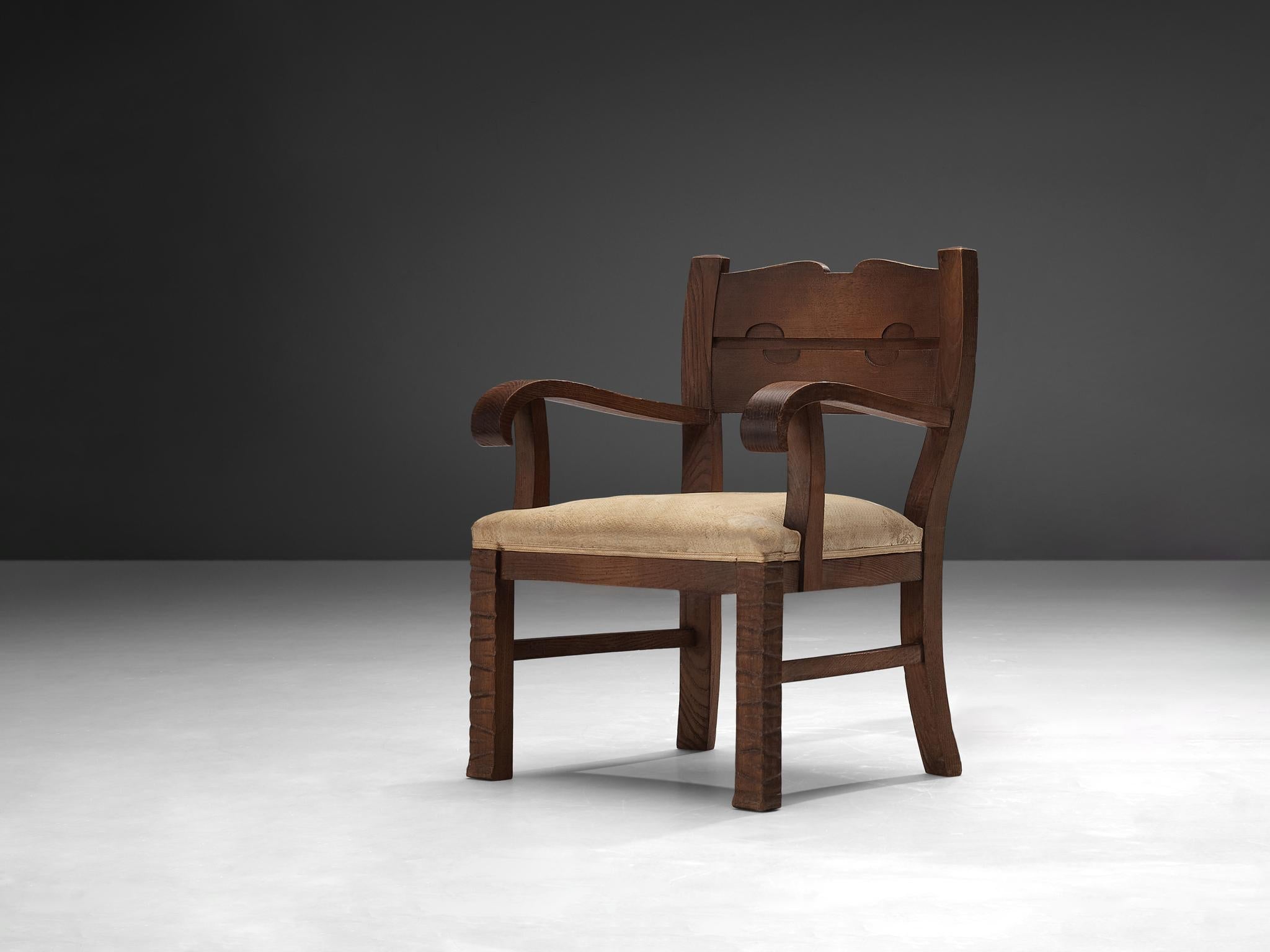 Ernesto Valabrega Rare Armchair in Oak