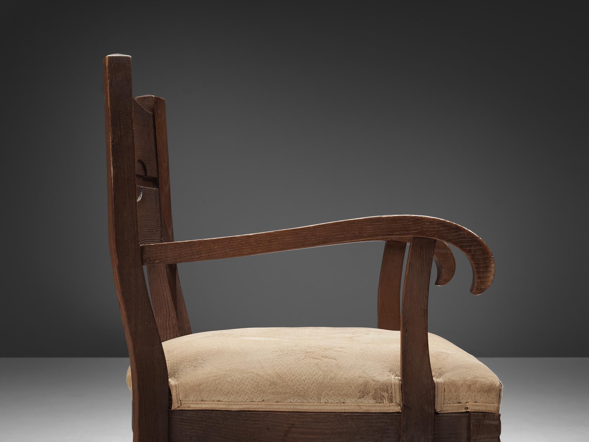 Ernesto Valabrega Rare Armchair in Oak