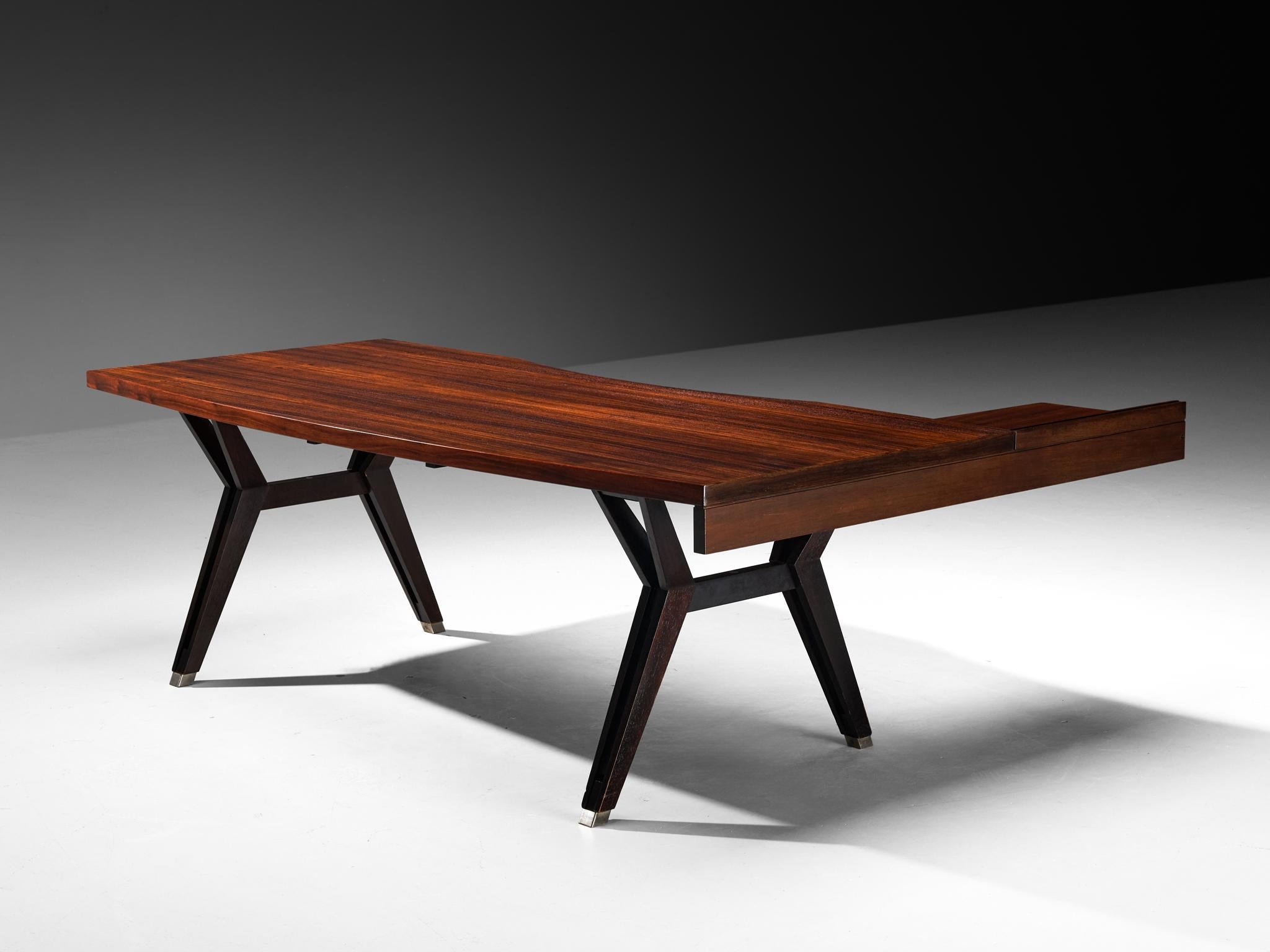 Ennio Fazioli for MIM 'Tolomeo' Corner Writing Desk in Rosewood and Steel