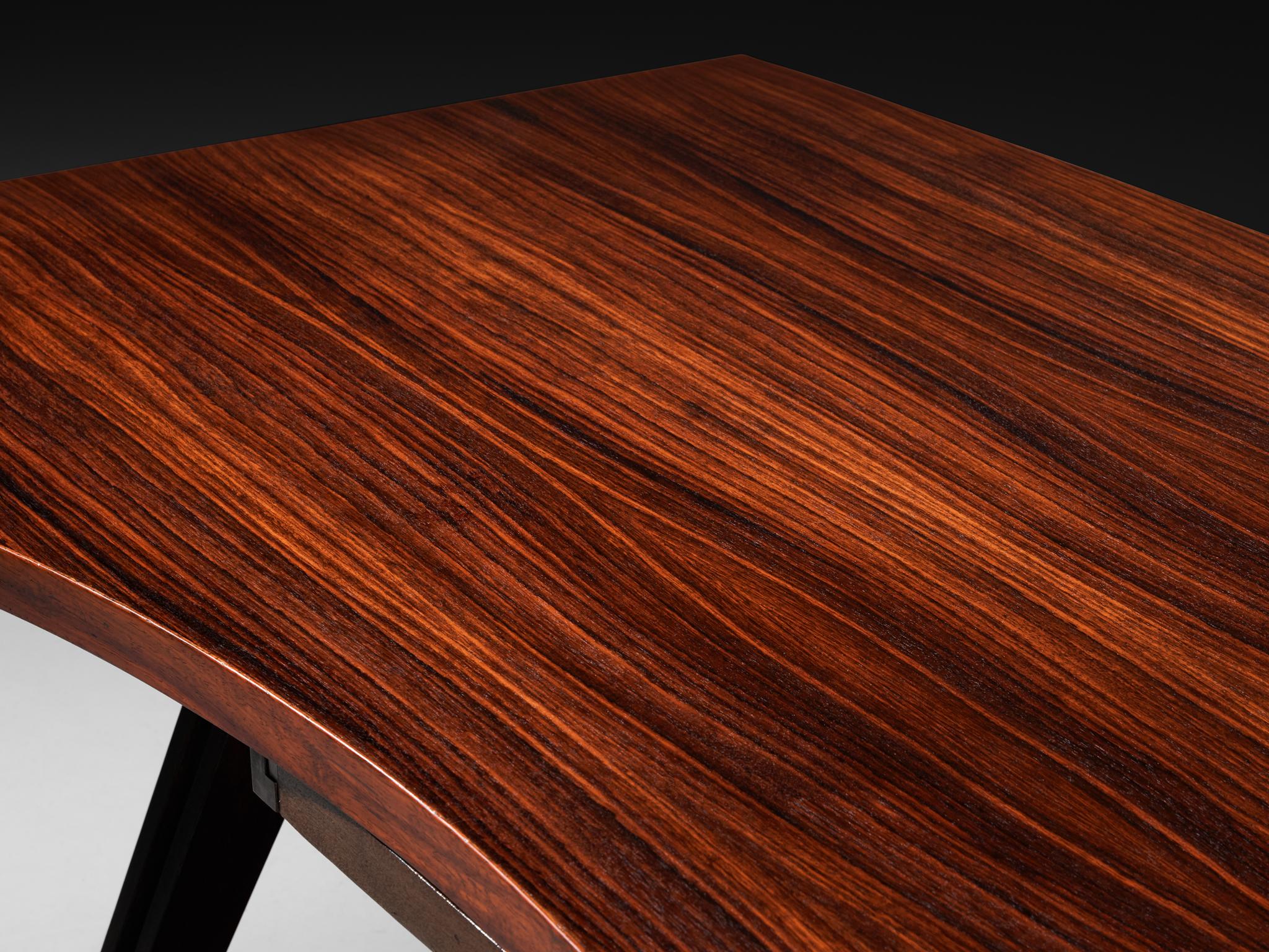 Ennio Fazioli for MIM 'Tolomeo' Corner Writing Desk in Rosewood and Steel