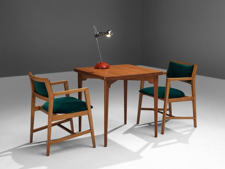 Set of Palle Suenson Side Table in Solid Teak with Edward Wormley Armchairs