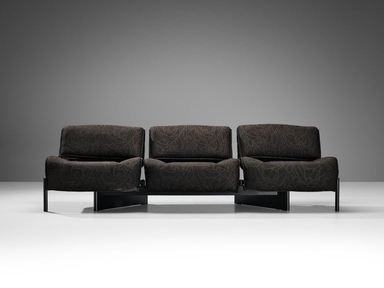 Vigo Magistretti for Cassina 'Veranda' Sofa in Dark Grey Upholstery