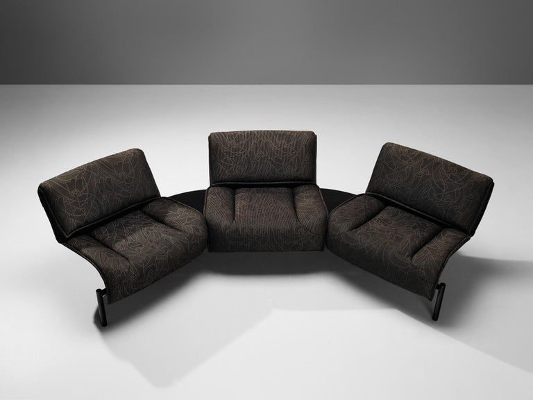 Vigo Magistretti for Cassina 'Veranda' Sofa in Dark Grey Upholstery