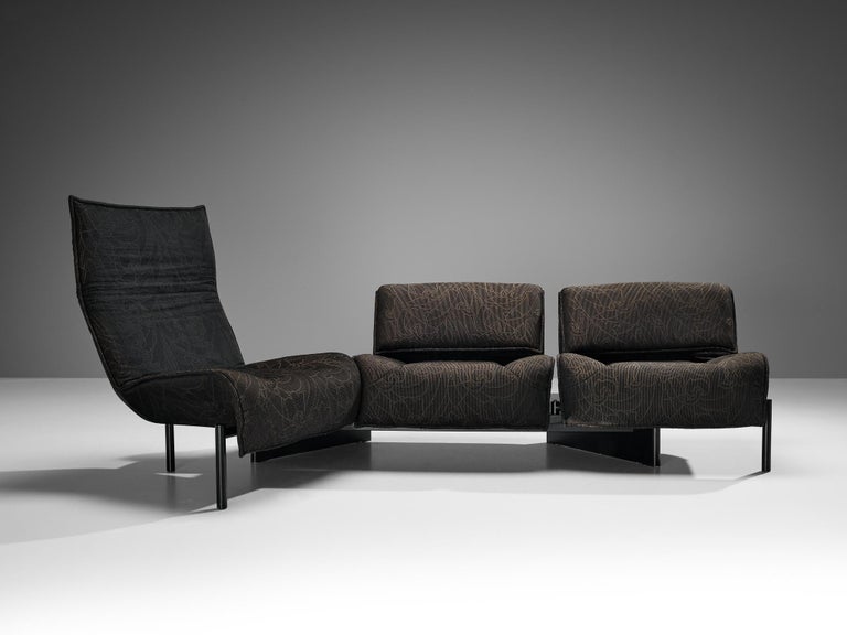 Vigo Magistretti for Cassina 'Veranda' Sofa in Dark Grey Upholstery