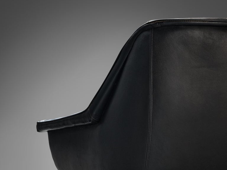 Werner Langenfeld for ESA Sofa in Black Leather and Metal