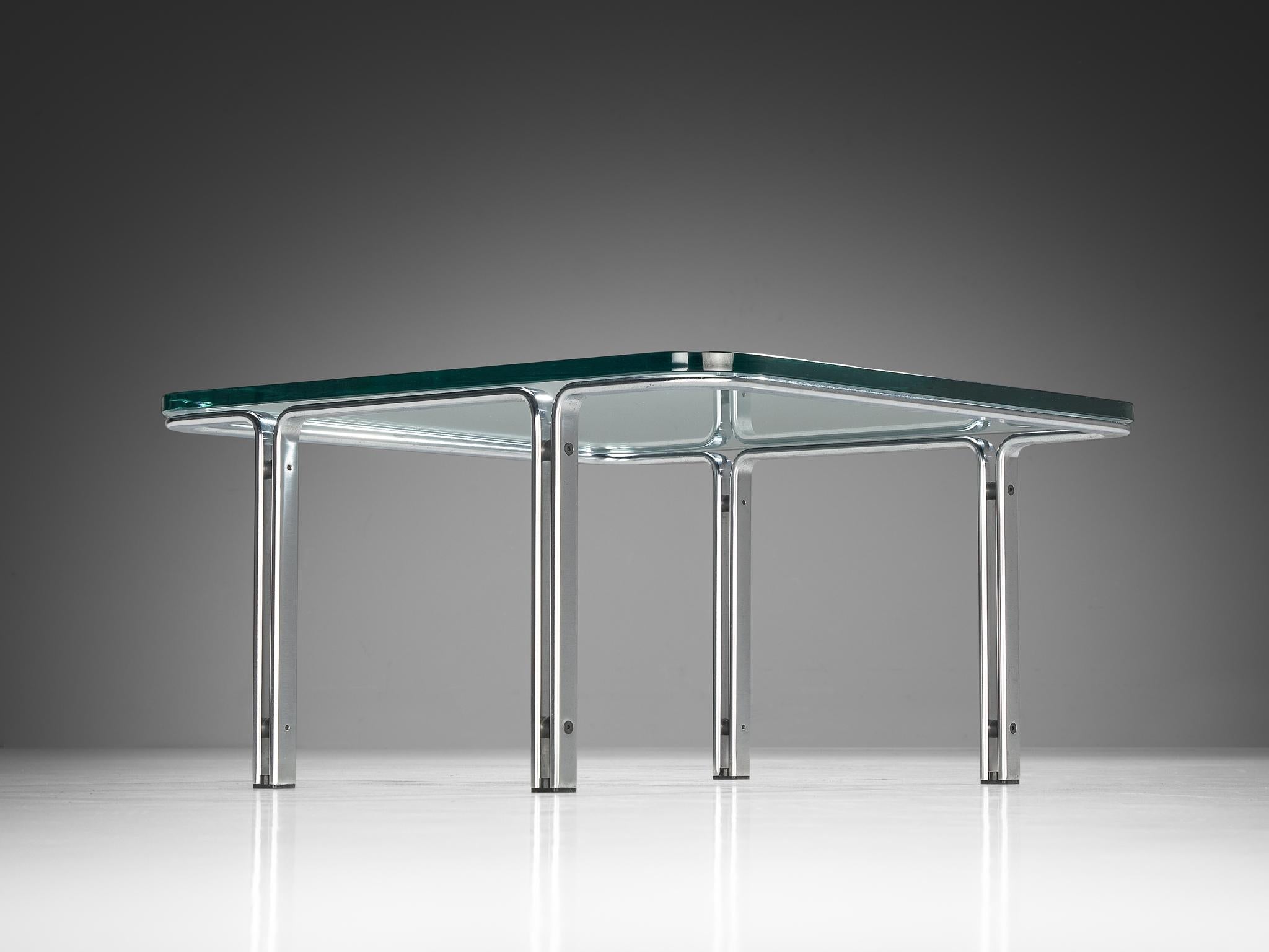 Horst Brüning for Kill International Cocktail Table in Glass and Steel