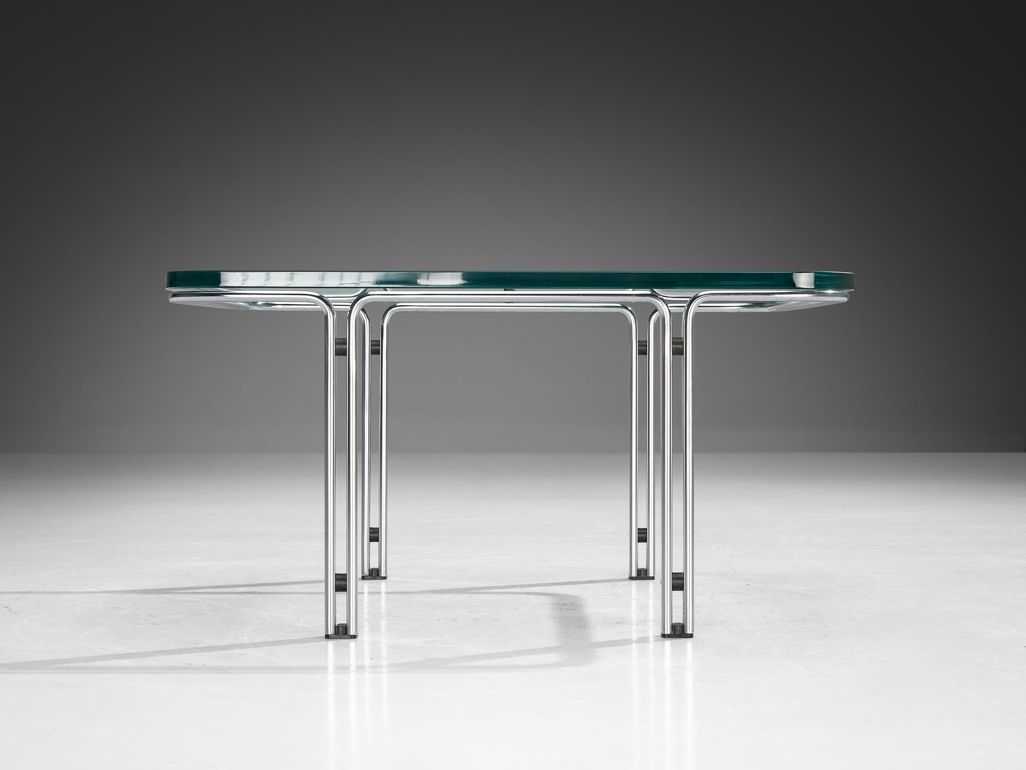 Horst Brüning for Kill International Cocktail Table in Glass and Steel