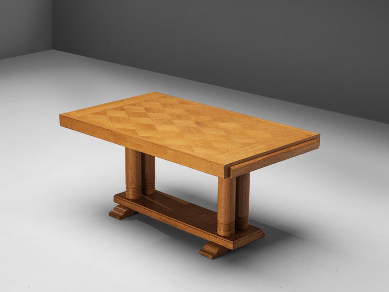 Dining Table with Inlayed Tabletop in Solid Oak